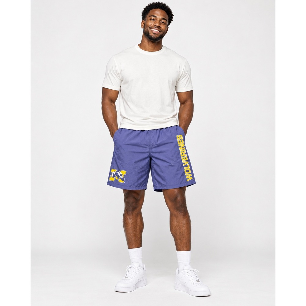 Mitchell & Ness Mens Michigan Shorts Large Navy NCAA Team Heritage PSHR5404